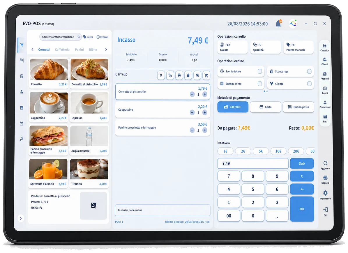 EVO-POS su tablet